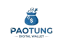 โลโก้ PAOTUNG รูปถุงเงินสีน้ำเงินที่มีเครื่องหมายดอลลาร์สีขาวอยู่กลางถุง ด้านบนมีเหรียญและลูกศรชี้ขึ้น ใต้ถุงเงินเป็นตัวอักษร PAOTUNG สีน้ำเงินไล่เฉด และบรรทัดล่างสุดเขียนว่า DIGITAL WALLET